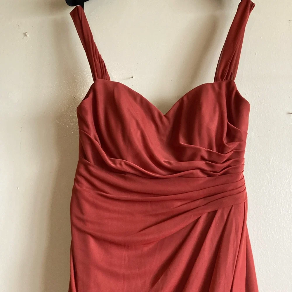 Azazie Yola Rust Bridesmaid Dress - Picture 3 of 10